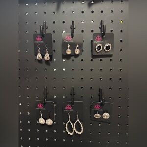 Paparazzi Silver and Black Earrings Set